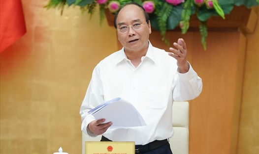 Thủ tướng Nguyễn Xuân Phúc phát biểu tại buổi làm việc với Đắk Nông. Ảnh: VGP/Quang Hiểu