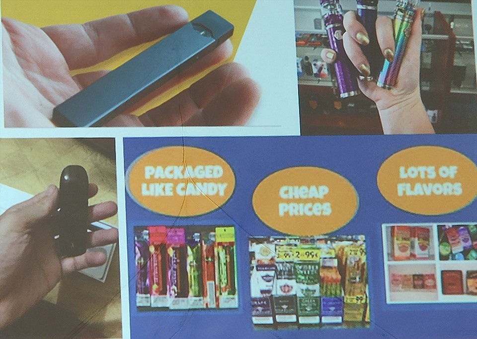 Thuốc lá điện tử có nhiều mẫu mã, nhiều kiểu đóng gói, nhiều loại hương liệu nhằm chiêu dụ giới trẻ. Ảnh chụp màn hình. Nguồn: HealthBridge Canada tại Việt Nam