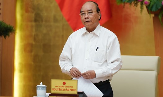 Thủ tướng Chính phủ Nguyễn Xuân Phúc phát biểu tại cuộc họp. Ảnh Quang Hiếu/VGP