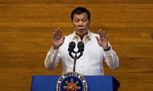 Tổng thống Philippines Rodrigo Duterte có bài phát biểu trước toàn quốc hôm 27.7. Ảnh: AFP