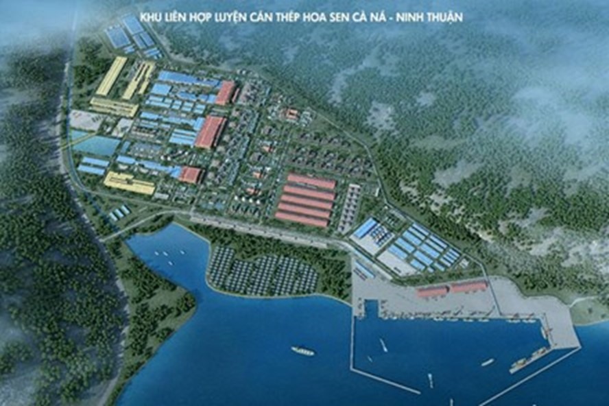 Hoa Sen đang muốn rút khỏi dự án siêu tỉ đô Thép Cà Ná. Ảnh phác thảo dự án của Hoa Sen group