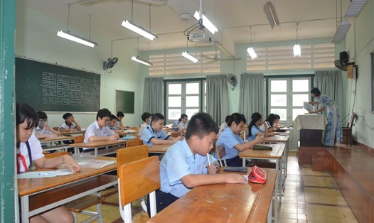 Học sinh dự thi vào lớp 6 Trường THPT Chuyên Trần Đại Nghĩa năm học 2020-2021. Ảnh: Huyên Nguyễn