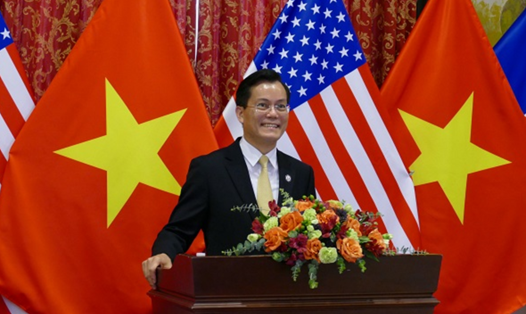 Đại sứ Hà Kim Ngọc chủ trì lễ kỷ niệm trực tuyến 25 năm thiết lập quan hệ ngoại giao Việt Nam-Mỹ, ngày 28.7. Nguồn: ĐSQ Việt Nam tại Mỹ