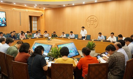 Hà Nội họp Ban chỉ đạo phòng chống dịch COVID-19 chiều 29.7. Ảnh: Nguyễn Khánh