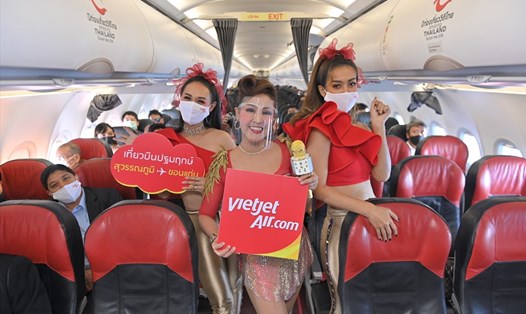 Đường bay mới khai trương Bangkok - Khon Kaen là đường bay thứ 7 được khai thác từ đại bản doanh Suvarnabhumi của Vietjet Thái Lan. Ảnh VJ