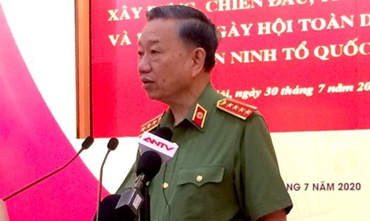 Đại tướng Tô Lâm, Bộ trưởng Bộ Công an phát biểu khai mạc Hội thảo. Ảnh: VGP.