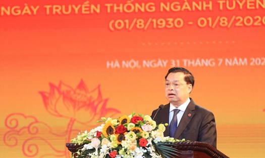Phó Trưởng Ban Tuyên giáo Trung ương Lê Mạnh Hùng phát biểu tại Hội nghị. Ảnh Kim Sơn