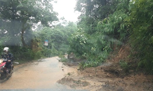 Mưa lũ tại Lào Cai khiến nhiều tuyến đường giao thông bị hư hỏng. Ảnh: Phòng Chống thiên tai