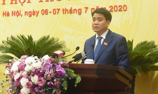 Chủ tịch Hà Nội giải trình trước HĐND ngày 6.7. Ảnh: Quý Mai