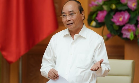 Thủ tướng Nguyễn Xuân Phúc phát biểu chỉ đạo tại phiên họp. Ảnh: VGP/Quang Hiếu