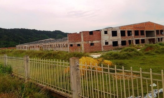 Dự án Nhà máy may Five Star Hà Tĩnh đầu tư dang dở, bỏ hoang nhiều năm nay ở Khu CN Đại Kim. Ảnh: Trần Tuấn