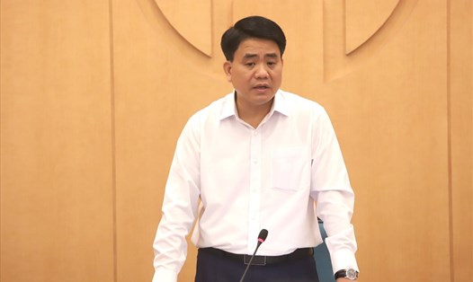 Chủ tịch UBND TP Hà Nội Nguyễn Đức Chung kết luận tại cuộc họp Ban chỉ đạo phòng chống dịch COVID-19 thành phố Hà Nội chiều 1.8. Ảnh: T. Thường