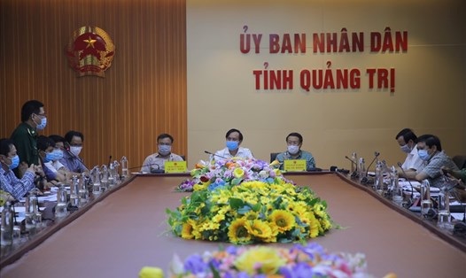 Cuộc họp của Ban chỉ đạo Phòng chống dịch COVID-19 của tỉnh Quảng Trị vào ngày 10.8. Ảnh: Hưng Thơ.