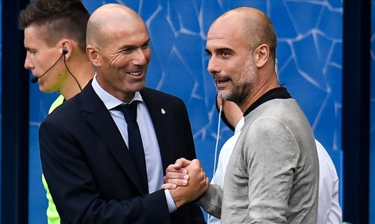 Zinedine Zidane và Pep Guardiola là 2 trong số những huấn luyện viên xuất sắc nhất thế giới. Ảnh: Getty Images