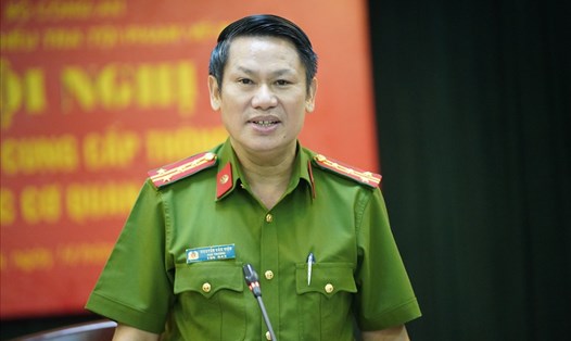 Cục trưởng C04 - Đại tá Nguyễn Văn Viện thông tin vụ triệt phá đường dây mua bán, vận chuyển 164kg ma túy đá. Ảnh: V.Dũng.