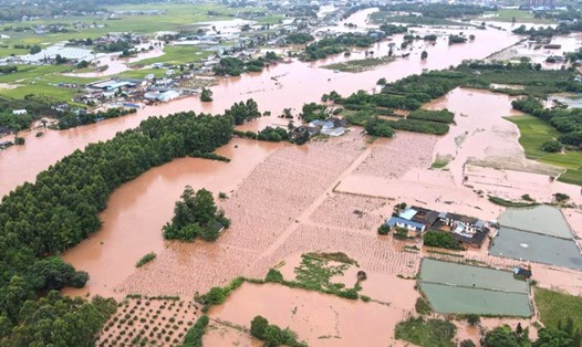 Lũ lụt Trung Quốc tuần qua khiến 7 người chết và 7 người mất tích. Ảnh: China News Service.