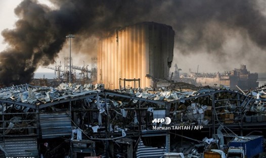 Hình ảnh hoang tàn, đổ nát sau vụ nổ ngày 4.8 tại cảng Beirut, Lebanon. Ảnh: AFP