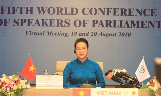Chủ tịch Quốc hội Nguyễn Thị Kim Ngân - Trưởng đoàn Việt Nam tham dự Hội nghị. Ảnh T.Vương