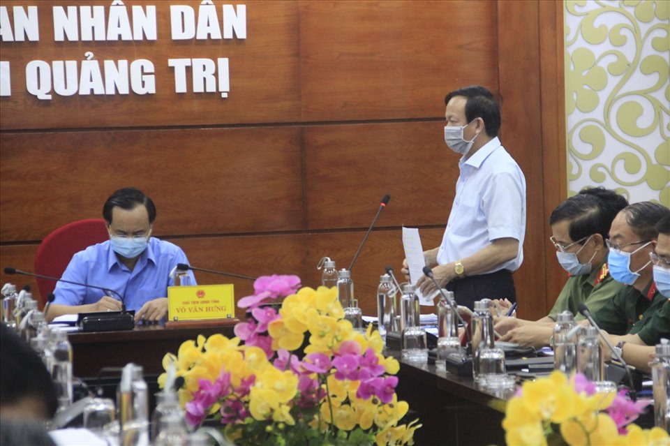 Ban Chỉ đạo phòng chống COVID-19 tỉnh Quảng Trị tổ chức họp. Ảnh: TH.