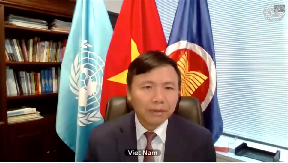 Đại sứ Đặng Đình Quý họp trực tuyến về tình hình Syria. Ảnh: BNG