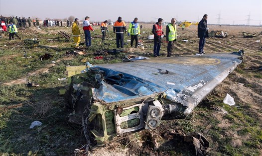 Hiện trường vụ máy bay Ukraina bị Iran vô tình bắn hạ ngày 8.1.2020. Ảnh: AFP