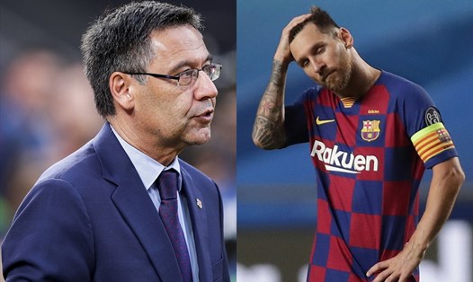 Chủ tịch Josep Bartomeu đang tìm mọi cách để giữ chân siêu sao Lionel Messi. Ảnh: Tiwtter