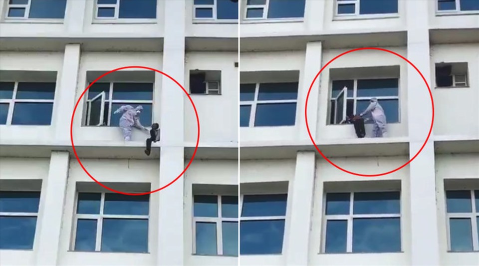 Bác sĩ giải cứu bệnh nhân COVID-19 định nhảy lầu. Ảnh: Instagram