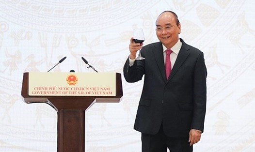 Thủ tướng Nguyễn Xuân Phúc chủ trì lễ kỷ niệm 75 năm Quốc khánh 2.9. Ảnh: VGP.