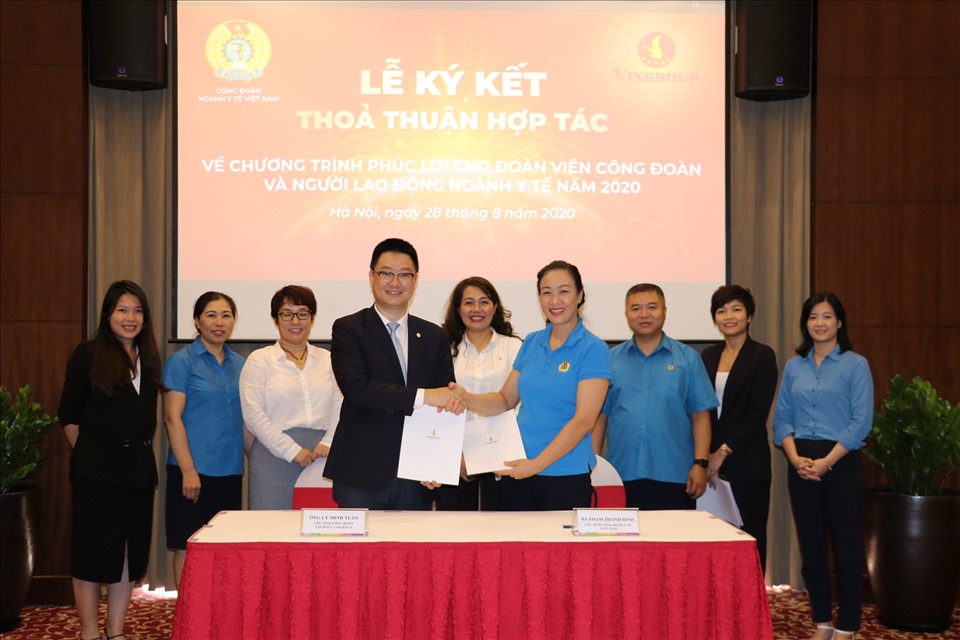 Nhiều ưu đãi dành cho đoàn viên công đoàn ngành y tế từ tập đoàn VinGroup thông qua thoả thuận hợp tác vừa được ký giữa hai bên. Ảnh: Xuân Bách