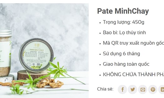 Sản phẩm pate Minh Chay bị cảnh báo có chứa độc tố, gây ngộ độc cho người tiêu dùng. Ảnh: chụp màn hình.