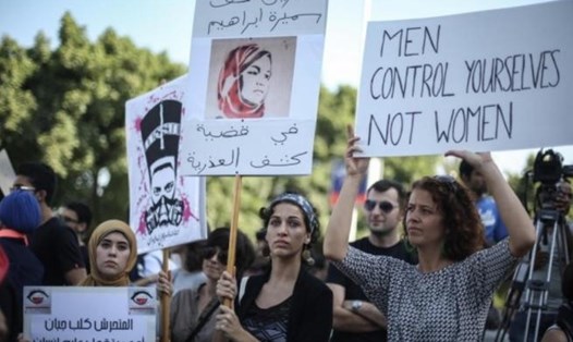 Phụ nữ Ai Cập biểu tình đòi quyền lợi. Ảnh: AFP.