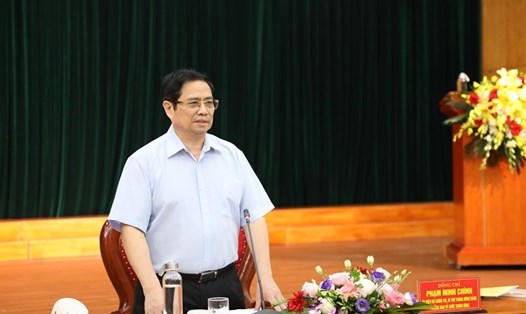 Uỷ viên Bộ Chính trị, Bí thư Trung ương Đảng, Trưởng Ban Tổ chức Trung ương Phạm Minh Chính. Ảnh Ngọc Anh