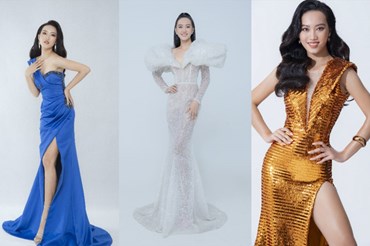 Thí sinh Thanh Ngân tại Hoa hậu Việt Nam 2020. Ảnh: NSCC