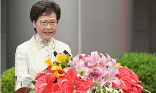 Trưởng đặc khu Hong Kong Lâm Trịnh Nguyệt Nga là 1 trong số 11 quan chức bị Mỹ trừng phạt. Ảnh: SCMP.