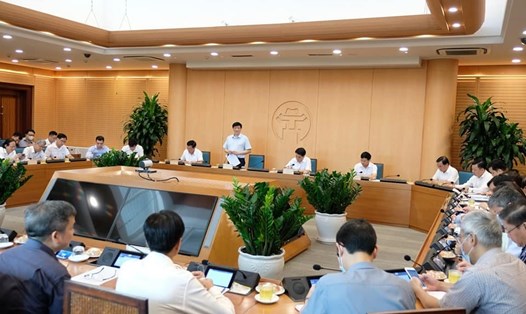 Quyền Bộ trưởng Nguyễn Thanh Long phát biểu tại buổi làm việc sáng 8.8. Ảnh: Bộ Y tế cung cấp