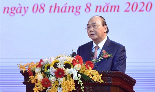Thủ tướng Nguyễn Xuân Phúc phát biểu tại Đại hội "Vì an ninh tổ quốc" của lực lượng Công an nhân dân. Ảnh: VGP.