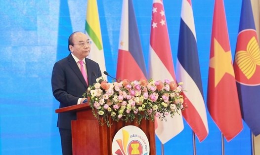 Thủ tướng Nguyễn Xuân Phúc - Chủ tịch ASEAN 2020 - phát biểu khai mạc Hội nghị Cấp cao ASEAN lần thứ 36, ngày 26.6.2020. Ảnh: Sơn Tùng.