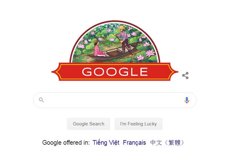 Google Doodle mừng ngày Quốc khánh 2.9 của Việt Nam có phạm vi tiếp cận với người dùng ở Việt Nam. Ảnh chụp màn hình.
