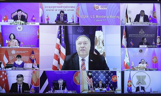 Mỹ tái khẳng định lập trường về Biển Đông tại hội nghị Bộ trưởng Ngoại giao ASEAN – Mỹ diễn ra theo hình thức trực tuyến ngày 10.9. Ảnh: Bộ Ngoại giao.