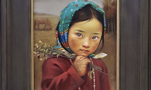 “Cô gái chăn ngựa” - tranh sơn dầu của Lê Thế Anh.