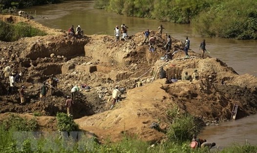 Người dân đào vàng tại khu vực Ituri, Cộng hòa Dân chủ Congo. Ảnh: AFP.