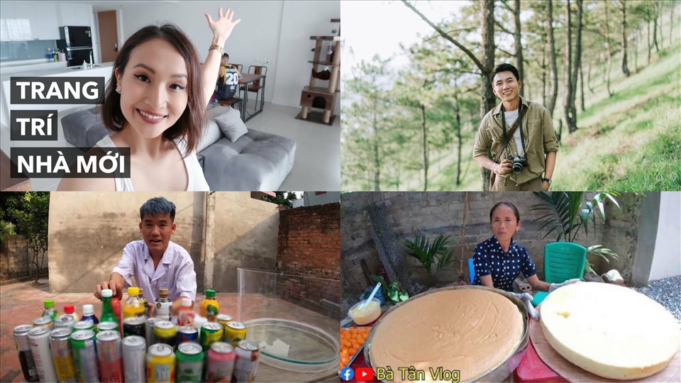 Hưng Vlog, bà Tân Vlog, Khoai lang thang, Giang ơi là những vlogger nổi tiếng. Ảnh: Cắt clip