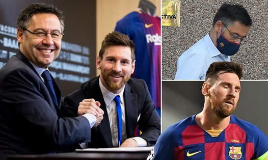 Lionel Messi đã rất thất vọng với Chủ tịch Josep Bartomeu. Ảnh: Daily Mail