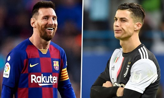 Messi cùng Ronaldo dẫn đầu danh sách các cầu thủ kiếm tiền nhiều nhất trong năm qua. Ảnh: Goal.