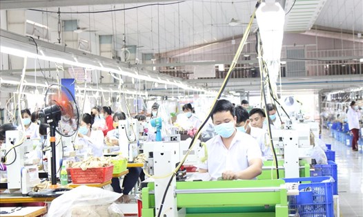 Người lao động tại một doanh nghiệp duy trì sản xuất tốt ở Tiền Giang. Ảnh: k.Q