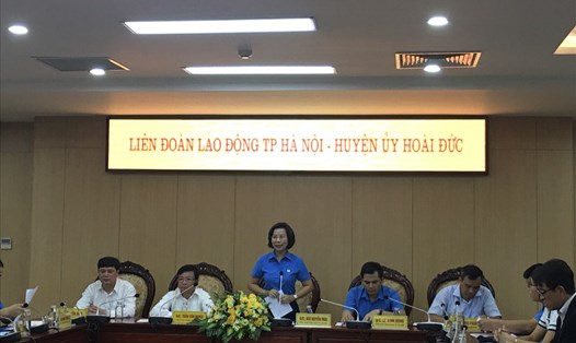 Bà Bùi Huyền Mai phát biểu tại toạ đàm “ Công đoàn đồng hành cùng doanh nghiệp duy trì, phát triển SXKD, ổn định đời sống, việc làm của người lao động”. Ảnh: Hải Anh