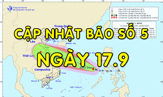Tin bão mới nhất: Bão số 5 Noul giật cấp 12, cách Hoàng Sa khoảng 340km