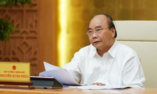Thủ tướng Nguyễn Xuân Phúc chủ trì cuộc họp của Thường trực Chính phủ về phòng, chống dịch COVID-19. Ảnh VGP