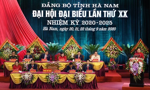 Đại hội Đại biểu Đảng bộ tỉnh Hà Nam lần thứ XX, nhiệm kỳ 2020 - 2025. Ảnh: X.H