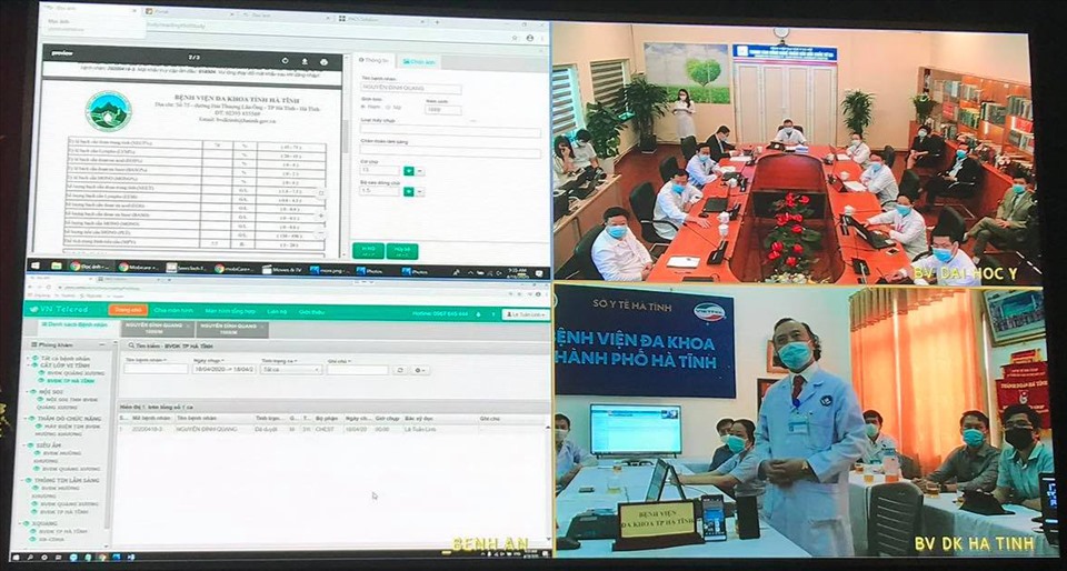 Hình ảnh tại buổi khám chữa bệnh từ xa. Ảnh: T.LINH